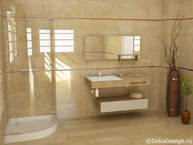 Миниатюра интерьера спальни в бледно-бежевой палитре. Дизайн ванных комнат Боровкова А.А.