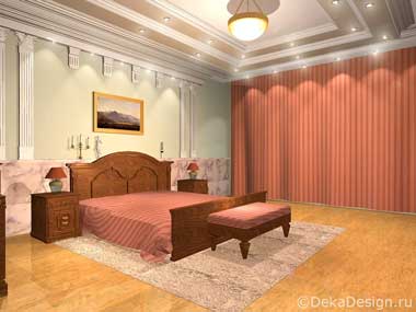 Интерьер спальни в бледно-розовая. Дизайн спален Боровкова А.А. г.Краснодар