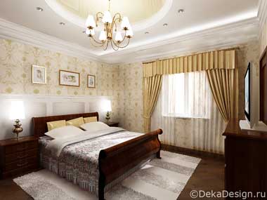 Интерьер спальни в бледно-коричневых тонах. Дизайн спален Боровкова А.А. г.Краснодар